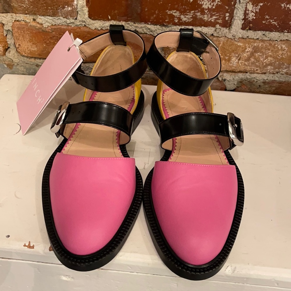 INCH 2 closed toe candy sandals  pink/yellow